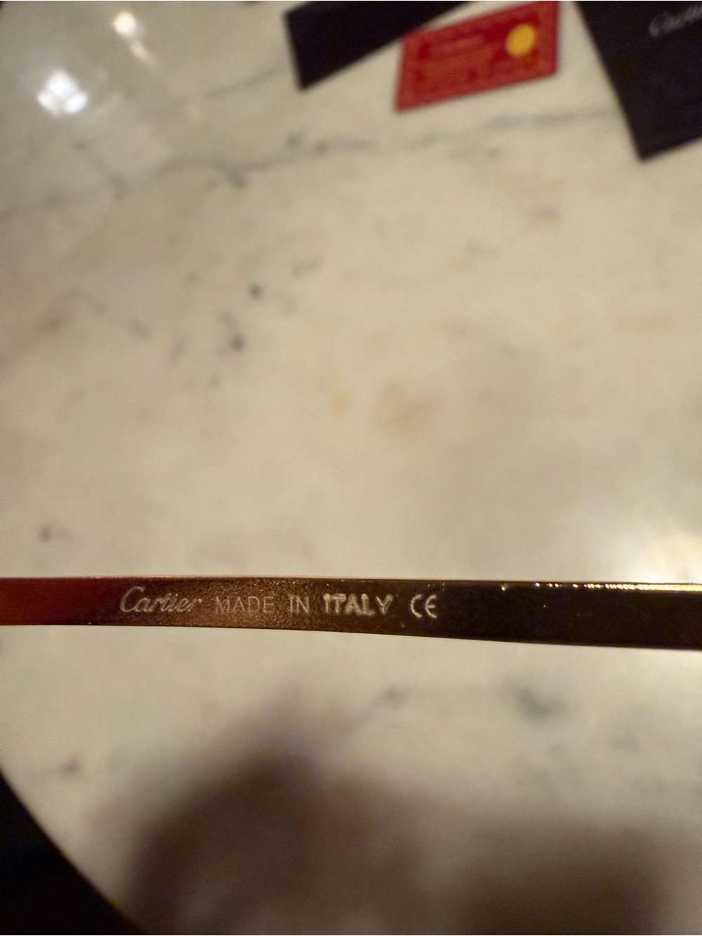 Cartier Women's Rimless Sunglasses with Pink Gradient Lenses and Gold Accents - Picture 3 of 4